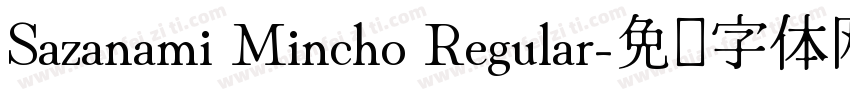 Sazanami Mincho Regular字体转换